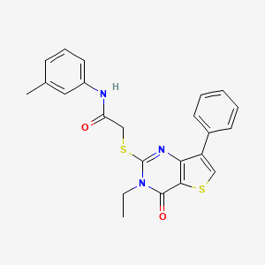 2-({3-ethyl-4-oxo-7-phenyl-3H,4H-thieno[3,2-d]pyrimidin-2-yl}sulfanyl)-N-(3-methylphenyl)acetamide