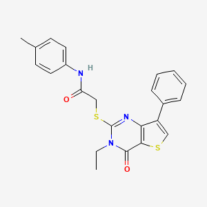 2-({3-ethyl-4-oxo-7-phenyl-3H,4H-thieno[3,2-d]pyrimidin-2-yl}sulfanyl)-N-(4-methylphenyl)acetamide