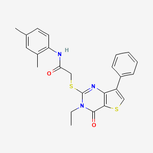 molecular formula C24H23N3O2S2 B6554944 N-(2,4-dimethylphenyl)-2-({3-ethyl-4-oxo-7-phenyl-3H,4H-thieno[3,2-d]pyrimidin-2-yl}sulfanyl)acetamide CAS No. 1040636-45-0