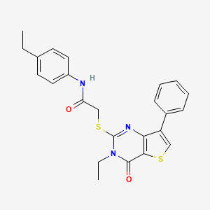 molecular formula C24H23N3O2S2 B6554963 2-({3-ethyl-4-oxo-7-phenyl-3H,4H-thieno[3,2-d]pyrimidin-2-yl}sulfanyl)-N-(4-ethylphenyl)acetamide CAS No. 1040660-34-1