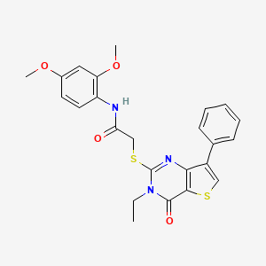 molecular formula C24H23N3O4S2 B6554967 N-(2,4-dimethoxyphenyl)-2-({3-ethyl-4-oxo-7-phenyl-3H,4H-thieno[3,2-d]pyrimidin-2-yl}sulfanyl)acetamide CAS No. 1040660-70-5