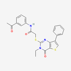 N-(3-acetylphenyl)-2-({3-ethyl-4-oxo-7-phenyl-3H,4H-thieno[3,2-d]pyrimidin-2-yl}sulfanyl)acetamide