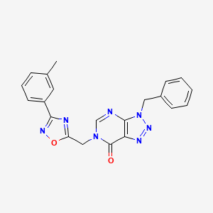 molecular formula C21H17N7O2 B6555067 3-benzyl-6-{[3-(3-methylphenyl)-1,2,4-oxadiazol-5-yl]methyl}-3H,6H,7H-[1,2,3]triazolo[4,5-d]pyrimidin-7-one CAS No. 1040638-68-3