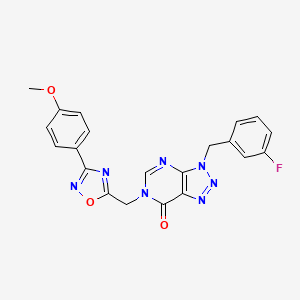 molecular formula C21H16FN7O3 B6555114 3-[(3-fluorophenyl)methyl]-6-{[3-(4-methoxyphenyl)-1,2,4-oxadiazol-5-yl]methyl}-3H,6H,7H-[1,2,3]triazolo[4,5-d]pyrimidin-7-one CAS No. 1040639-67-5