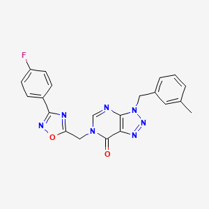 molecular formula C21H16FN7O2 B6555136 6-{[3-(4-fluorophenyl)-1,2,4-oxadiazol-5-yl]methyl}-3-[(3-methylphenyl)methyl]-3H,6H,7H-[1,2,3]triazolo[4,5-d]pyrimidin-7-one CAS No. 1040640-26-3