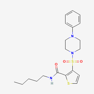 molecular formula C20H27N3O3S2 B6555137 N-pentyl-3-[(4-phenylpiperazin-1-yl)sulfonyl]thiophene-2-carboxamide CAS No. 1040640-49-0