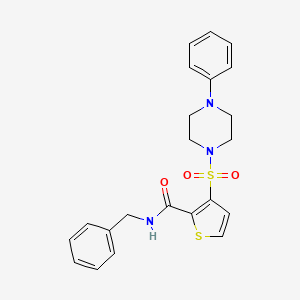 molecular formula C22H23N3O3S2 B6555154 N-benzyl-3-[(4-phenylpiperazin-1-yl)sulfonyl]thiophene-2-carboxamide CAS No. 1040640-57-0