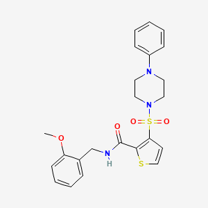 molecular formula C23H25N3O4S2 B6555161 N-[(2-methoxyphenyl)methyl]-3-[(4-phenylpiperazin-1-yl)sulfonyl]thiophene-2-carboxamide CAS No. 1040640-78-5