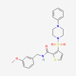 molecular formula C23H25N3O4S2 B6555163 N-[(3-methoxyphenyl)methyl]-3-[(4-phenylpiperazin-1-yl)sulfonyl]thiophene-2-carboxamide CAS No. 1040640-85-4