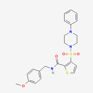 N-[(4-methoxyphenyl)methyl]-3-[(4-phenylpiperazin-1-yl)sulfonyl]thiophene-2-carboxamide