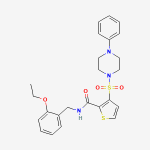 molecular formula C24H27N3O4S2 B6555172 N-[(2-ethoxyphenyl)methyl]-3-[(4-phenylpiperazin-1-yl)sulfonyl]thiophene-2-carboxamide CAS No. 1040641-00-6