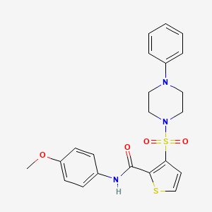 molecular formula C22H23N3O4S2 B6555191 N-(4-methoxyphenyl)-3-[(4-phenylpiperazin-1-yl)sulfonyl]thiophene-2-carboxamide CAS No. 1040641-53-9