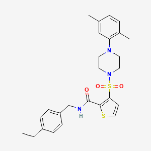 molecular formula C26H31N3O3S2 B6555195 3-{[4-(2,5-dimethylphenyl)piperazin-1-yl]sulfonyl}-N-[(4-ethylphenyl)methyl]thiophene-2-carboxamide CAS No. 1040641-67-5