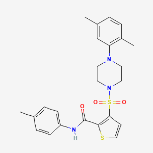 molecular formula C24H27N3O3S2 B6555204 3-{[4-(2,5-dimethylphenyl)piperazin-1-yl]sulfonyl}-N-(4-methylphenyl)thiophene-2-carboxamide CAS No. 1040642-03-2