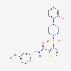 molecular formula C23H24FN3O4S2 B6555208 3-{[4-(2-fluorophenyl)piperazin-1-yl]sulfonyl}-N-[(3-methoxyphenyl)methyl]thiophene-2-carboxamide CAS No. 1040642-17-8