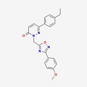 molecular formula C22H20N4O3 B6555214 6-(4-ethylphenyl)-2-{[3-(4-methoxyphenyl)-1,2,4-oxadiazol-5-yl]methyl}-2,3-dihydropyridazin-3-one CAS No. 1040642-58-7