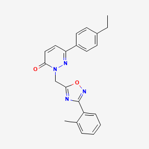 molecular formula C22H20N4O2 B6555221 6-(4-ethylphenyl)-2-{[3-(2-methylphenyl)-1,2,4-oxadiazol-5-yl]methyl}-2,3-dihydropyridazin-3-one CAS No. 1040642-50-9
