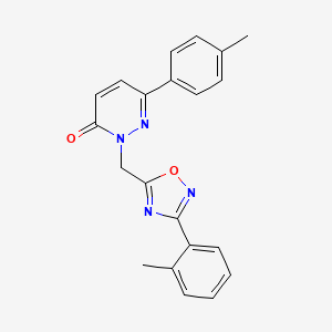 molecular formula C21H18N4O2 B6555226 6-(4-methylphenyl)-2-{[3-(2-methylphenyl)-1,2,4-oxadiazol-5-yl]methyl}-2,3-dihydropyridazin-3-one CAS No. 1040642-39-4