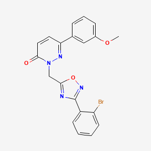 molecular formula C20H15BrN4O3 B6555232 2-{[3-(2-bromophenyl)-1,2,4-oxadiazol-5-yl]methyl}-6-(3-methoxyphenyl)-2,3-dihydropyridazin-3-one CAS No. 1040642-74-7