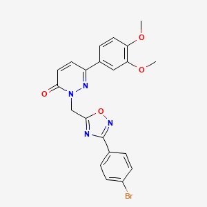 molecular formula C21H17BrN4O4 B6555271 2-{[3-(4-bromophenyl)-1,2,4-oxadiazol-5-yl]methyl}-6-(3,4-dimethoxyphenyl)-2,3-dihydropyridazin-3-one CAS No. 1040643-86-4