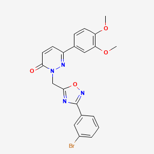 molecular formula C21H17BrN4O4 B6555280 2-{[3-(3-bromophenyl)-1,2,4-oxadiazol-5-yl]methyl}-6-(3,4-dimethoxyphenyl)-2,3-dihydropyridazin-3-one CAS No. 1040644-02-7