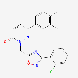 molecular formula C21H17ClN4O2 B6555283 2-{[3-(2-chlorophenyl)-1,2,4-oxadiazol-5-yl]methyl}-6-(3,4-dimethylphenyl)-2,3-dihydropyridazin-3-one CAS No. 1040644-42-5