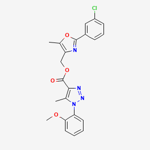 [2-(3-chlorophenyl)-5-methyl-1,3-oxazol-4-yl]methyl 1-(2-methoxyphenyl)-5-methyl-1H-1,2,3-triazole-4-carboxylate