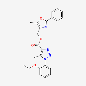 molecular formula C23H22N4O4 B6555314 (5-methyl-2-phenyl-1,3-oxazol-4-yl)methyl 1-(2-ethoxyphenyl)-5-methyl-1H-1,2,3-triazole-4-carboxylate CAS No. 1040645-14-4