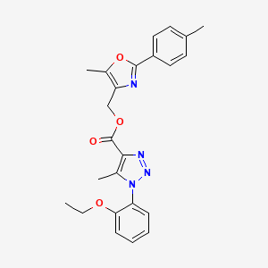 molecular formula C24H24N4O4 B6555323 [5-methyl-2-(4-methylphenyl)-1,3-oxazol-4-yl]methyl 1-(2-ethoxyphenyl)-5-methyl-1H-1,2,3-triazole-4-carboxylate CAS No. 1040645-22-4