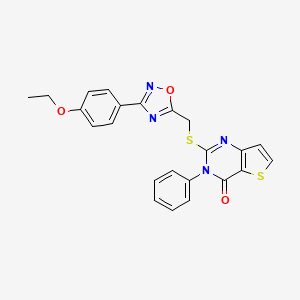 molecular formula C23H18N4O3S2 B6555335 2-({[3-(4-ethoxyphenyl)-1,2,4-oxadiazol-5-yl]methyl}sulfanyl)-3-phenyl-3H,4H-thieno[3,2-d]pyrimidin-4-one CAS No. 1040645-89-3