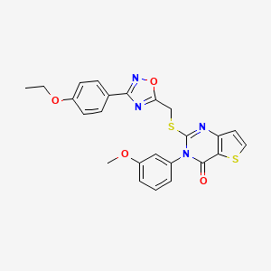 molecular formula C24H20N4O4S2 B6555337 2-({[3-(4-ethoxyphenyl)-1,2,4-oxadiazol-5-yl]methyl}sulfanyl)-3-(3-methoxyphenyl)-3H,4H-thieno[3,2-d]pyrimidin-4-one CAS No. 1040645-96-2