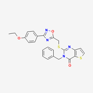 molecular formula C24H20N4O3S2 B6555348 3-benzyl-2-({[3-(4-ethoxyphenyl)-1,2,4-oxadiazol-5-yl]methyl}sulfanyl)-3H,4H-thieno[3,2-d]pyrimidin-4-one CAS No. 1040669-20-2