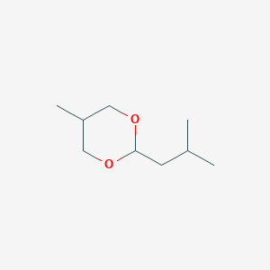 molecular formula C9H18O2 B065554 1,3-Dioxane, 5-methyl-2-(2-methylpropyl)-, cis- CAS No. 166301-22-0
