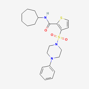 molecular formula C22H29N3O3S2 B6555414 N-cycloheptyl-3-[(4-phenylpiperazin-1-yl)sulfonyl]thiophene-2-carboxamide CAS No. 1040671-45-1
