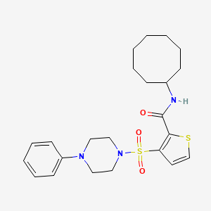 molecular formula C23H31N3O3S2 B6555419 N-cyclooctyl-3-[(4-phenylpiperazin-1-yl)sulfonyl]thiophene-2-carboxamide CAS No. 1040671-52-0