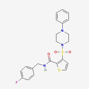 N-[(4-fluorophenyl)methyl]-3-[(4-phenylpiperazin-1-yl)sulfonyl]thiophene-2-carboxamide