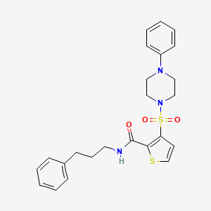 molecular formula C24H27N3O3S2 B6555434 3-[(4-phenylpiperazin-1-yl)sulfonyl]-N-(3-phenylpropyl)thiophene-2-carboxamide CAS No. 1040671-72-4