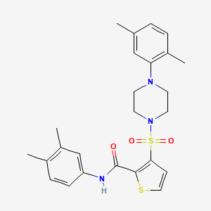 molecular formula C25H29N3O3S2 B6555437 N-(3,4-dimethylphenyl)-3-{[4-(2,5-dimethylphenyl)piperazin-1-yl]sulfonyl}thiophene-2-carboxamide CAS No. 1040671-79-1