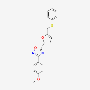 molecular formula C20H16N2O3S B6555444 3-(4-methoxyphenyl)-5-{5-[(phenylsulfanyl)methyl]furan-2-yl}-1,2,4-oxadiazole CAS No. 1040671-86-0