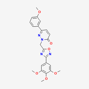 molecular formula C23H22N4O6 B6555447 6-(3-methoxyphenyl)-2-{[3-(3,4,5-trimethoxyphenyl)-1,2,4-oxadiazol-5-yl]methyl}-2,3-dihydropyridazin-3-one CAS No. 1040672-66-9