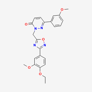 molecular formula C23H22N4O5 B6555454 2-{[3-(4-ethoxy-3-methoxyphenyl)-1,2,4-oxadiazol-5-yl]methyl}-6-(3-methoxyphenyl)-2,3-dihydropyridazin-3-one CAS No. 1040672-73-8