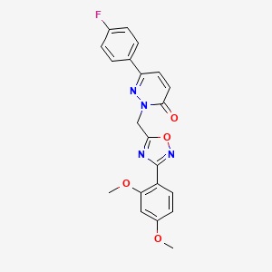 molecular formula C21H17FN4O4 B6555470 2-{[3-(2,4-dimethoxyphenyl)-1,2,4-oxadiazol-5-yl]methyl}-6-(4-fluorophenyl)-2,3-dihydropyridazin-3-one CAS No. 1040673-33-3