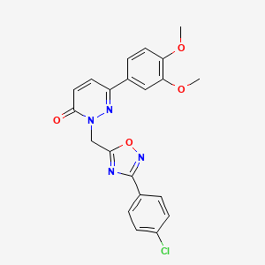 2-{[3-(4-chlorophenyl)-1,2,4-oxadiazol-5-yl]methyl}-6-(3,4-dimethoxyphenyl)-2,3-dihydropyridazin-3-one