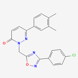 molecular formula C21H17ClN4O2 B6555501 2-{[3-(4-chlorophenyl)-1,2,4-oxadiazol-5-yl]methyl}-6-(3,4-dimethylphenyl)-2,3-dihydropyridazin-3-one CAS No. 1040673-87-7