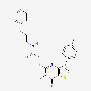 2-{[3-methyl-7-(4-methylphenyl)-4-oxo-3H,4H-thieno[3,2-d]pyrimidin-2-yl]sulfanyl}-N-(3-phenylpropyl)acetamide