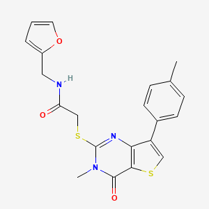 N-[(furan-2-yl)methyl]-2-{[3-methyl-7-(4-methylphenyl)-4-oxo-3H,4H-thieno[3,2-d]pyrimidin-2-yl]sulfanyl}acetamide