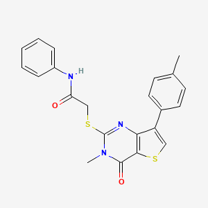 2-{[3-methyl-7-(4-methylphenyl)-4-oxo-3H,4H-thieno[3,2-d]pyrimidin-2-yl]sulfanyl}-N-phenylacetamide