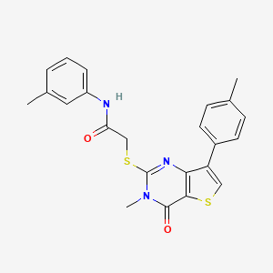 molecular formula C23H21N3O2S2 B6555534 2-{[3-methyl-7-(4-methylphenyl)-4-oxo-3H,4H-thieno[3,2-d]pyrimidin-2-yl]sulfanyl}-N-(3-methylphenyl)acetamide CAS No. 1040676-02-5