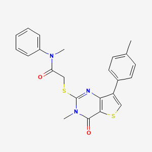 molecular formula C23H21N3O2S2 B6555575 N-methyl-2-{[3-methyl-7-(4-methylphenyl)-4-oxo-3H,4H-thieno[3,2-d]pyrimidin-2-yl]sulfanyl}-N-phenylacetamide CAS No. 1040648-60-9