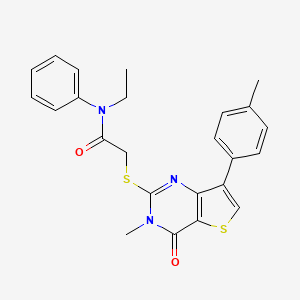 N-ethyl-2-{[3-methyl-7-(4-methylphenyl)-4-oxo-3H,4H-thieno[3,2-d]pyrimidin-2-yl]sulfanyl}-N-phenylacetamide